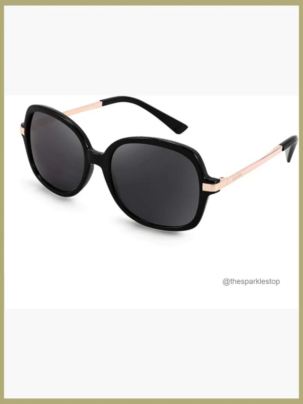 Classic Polarized Square Sunglasses with Plastic Frames and Metal Temples